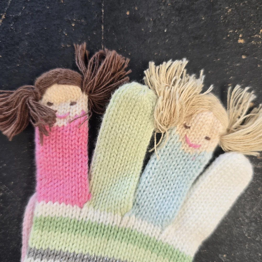 Knit Holiday Mittens Gymboree 2T - 3T Toddler Pink Snowman Cozy Cutie 2011